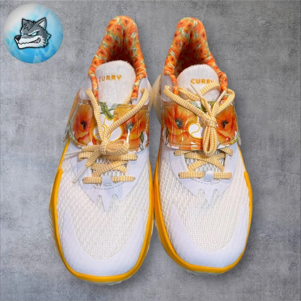 Men Under Armour Fox 2 POPPY White Gold Basketball Shoes Size 12 6013949-100
